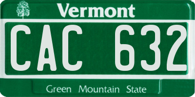 VT license plate CAC632