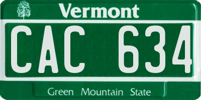 VT license plate CAC634
