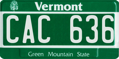 VT license plate CAC636