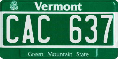 VT license plate CAC637
