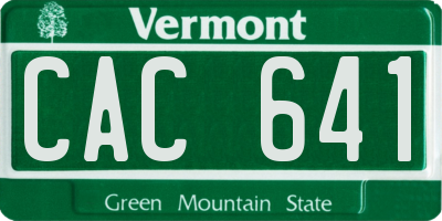 VT license plate CAC641