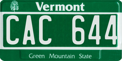 VT license plate CAC644