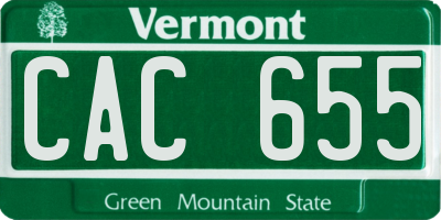 VT license plate CAC655