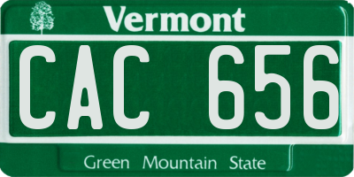 VT license plate CAC656