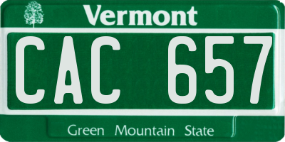 VT license plate CAC657