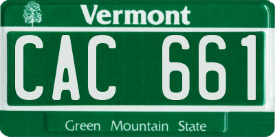 VT license plate CAC661