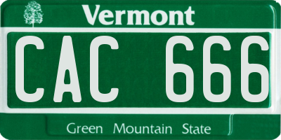 VT license plate CAC666