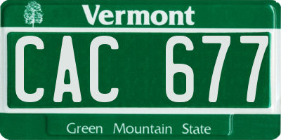 VT license plate CAC677