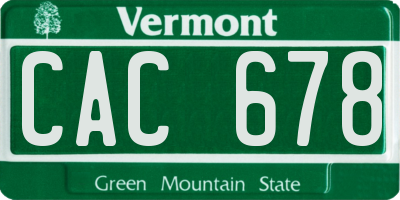 VT license plate CAC678