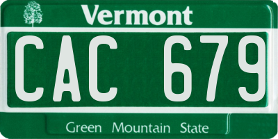 VT license plate CAC679