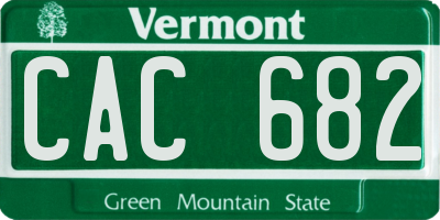 VT license plate CAC682