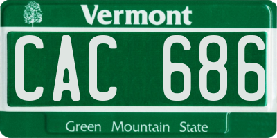 VT license plate CAC686