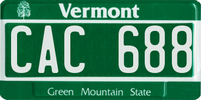 VT license plate CAC688