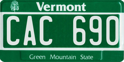 VT license plate CAC690