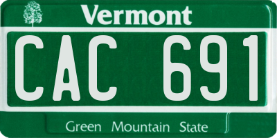 VT license plate CAC691