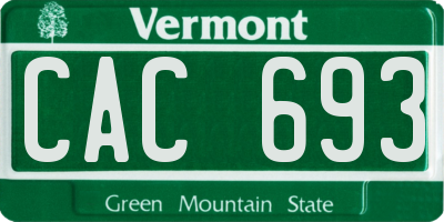 VT license plate CAC693