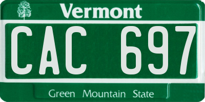 VT license plate CAC697