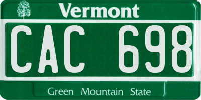 VT license plate CAC698