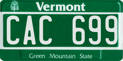 VT license plate CAC699