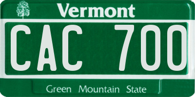VT license plate CAC700