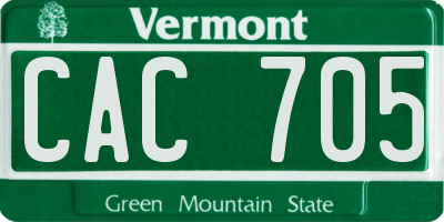 VT license plate CAC705
