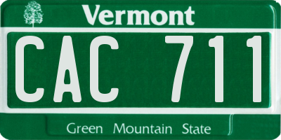 VT license plate CAC711