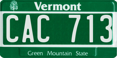 VT license plate CAC713