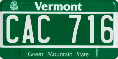 VT license plate CAC716
