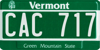 VT license plate CAC717