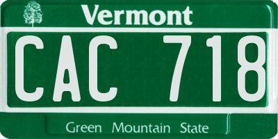 VT license plate CAC718