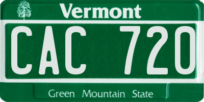 VT license plate CAC720