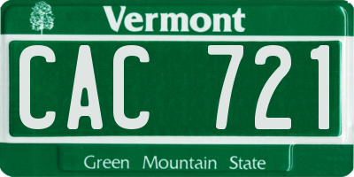 VT license plate CAC721