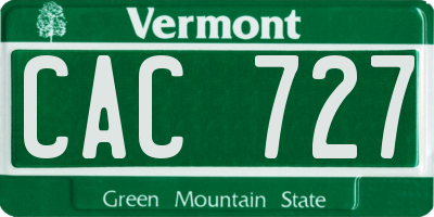 VT license plate CAC727