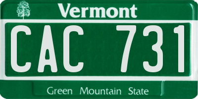 VT license plate CAC731