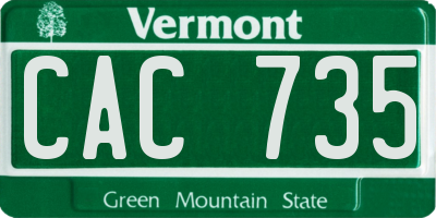 VT license plate CAC735
