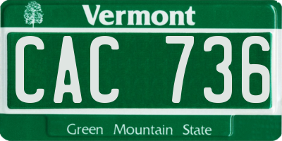 VT license plate CAC736
