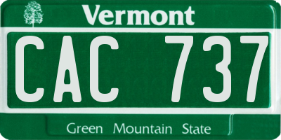 VT license plate CAC737