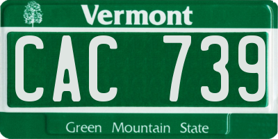 VT license plate CAC739
