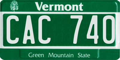 VT license plate CAC740
