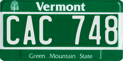 VT license plate CAC748