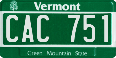 VT license plate CAC751