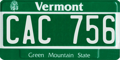 VT license plate CAC756