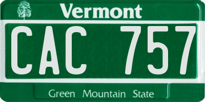 VT license plate CAC757