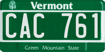 VT license plate CAC761