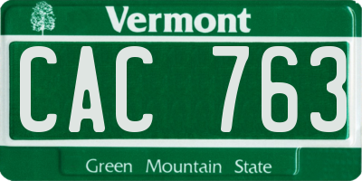 VT license plate CAC763