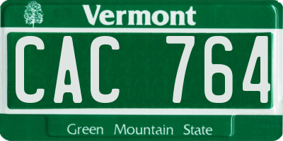 VT license plate CAC764