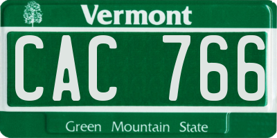 VT license plate CAC766