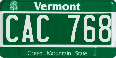 VT license plate CAC768