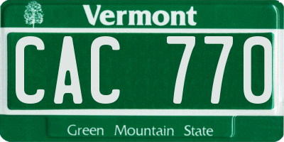 VT license plate CAC770