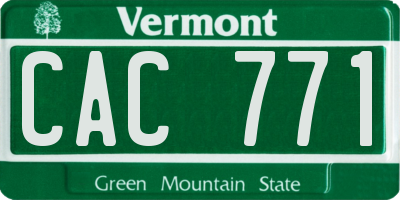 VT license plate CAC771